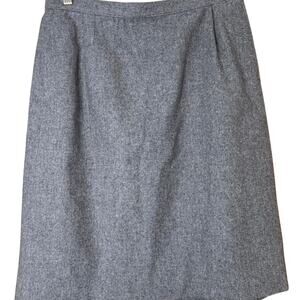 Women’s Vintage Petite Pendleton Grey 100% Wool A-Line Skirt